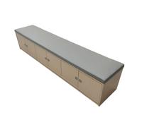 KIBONCY Space Saving Wooden Storage Bench with Cushion Seat, Concealed Cabinet Shoe Organizer for Entryway, Mudroom, Bedroom & Living Room Use(B,0.8m)