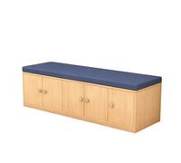 KIBONCY Space Saving Wooden Storage Bench with Cushion Seat, Concealed Cabinet Shoe Organizer for Entryway, Mudroom, Bedroom & Living Room Use(A,1.0m)