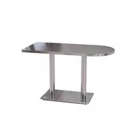 KIBONCY Table À Manger Ronde, Petit Côté avec Base Robuste en Acier Inoxydable, Cuisine Circulaire for Chambre, Café Dessert Magasin De Thé Au Lait Restaurant(F)