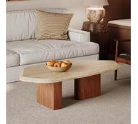 KIBONCY Table Basse rétro en Pierre de Grotte de Forme spéciale, Table Basse Design en marbre for Petit Appartement ou Salon, idéale for Un séjour chez l'habitant.(90 * 50 * 35cm)