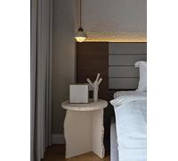 KIBONCY Table Basse Ronde en Pierre de Style rétro, idéale for Un Petit Appartement ou Un Salon. Table Design en marbre for Un séjour chez l'habitant.(50 * 50CM)