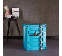 KIBONCY Table d'appoint de conteneur en métal Industriel-Table de Chevet créative Armoire de conteneur d'expédition en Fer for Bar/Chambre/Garage(K)