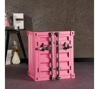 KIBONCY Table d'appoint de conteneur en métal Industriel-Table de Chevet créative Armoire de conteneur d'expédition en Fer for Bar/Chambre/Garage(Z)