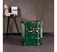 KIBONCY Table d'appoint de conteneur en métal Industriel-Table de Chevet créative Armoire de conteneur d'expédition en Fer for Bar/Chambre/Garage(M)