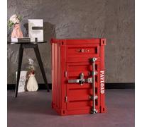 KIBONCY Table d'appoint de conteneur en métal Industriel-Table de Chevet créative Armoire de conteneur d'expédition en Fer for Bar/Chambre/Garage(DD)