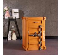 KIBONCY Table d'appoint de conteneur en métal Industriel-Table de Chevet créative Armoire de conteneur d'expédition en Fer for Bar/Chambre/Garage(HH)