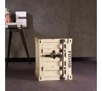 KIBONCY Table d'appoint de conteneur en métal Industriel-Table de Chevet créative Armoire de conteneur d'expédition en Fer for Bar/Chambre/Garage(C)