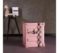 KIBONCY Table d'appoint de conteneur en métal Industriel-Table de Chevet créative Armoire de conteneur d'expédition en Fer for Bar/Chambre/Garage(F)