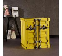 KIBONCY Table d'appoint de conteneur en métal Industriel-Table de Chevet créative Armoire de conteneur d'expédition en Fer for Bar/Chambre/Garage(AA)