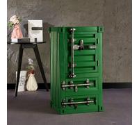 KIBONCY Table d'appoint de conteneur en métal Industriel-Table de Chevet créative Armoire de conteneur d'expédition en Fer for Bar/Chambre/Garage(Q)