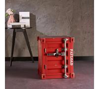 KIBONCY Table d'appoint de conteneur en métal Industriel-Table de Chevet créative Armoire de conteneur d'expédition en Fer for Bar/Chambre/Garage(A)