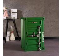 KIBONCY Table d'appoint de conteneur en métal Industriel-Table de Chevet créative Armoire de conteneur d'expédition en Fer for Bar/Chambre/Garage(EE)