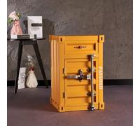 KIBONCY Table d'appoint de conteneur en métal Industriel-Table de Chevet créative Armoire de conteneur d'expédition en Fer for Bar/Chambre/Garage(FF)