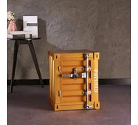 KIBONCY Table d'appoint de conteneur en métal Industriel-Table de Chevet créative Armoire de conteneur d'expédition en Fer for Bar/Chambre/Garage(L)