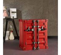 KIBONCY Table d'appoint de conteneur en métal Industriel-Table de Chevet créative Armoire de conteneur d'expédition en Fer for Bar/Chambre/Garage(Y)