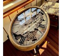 KIBONCY Table d'appoint d'horloge à Engrenages de Luxe Vintage, Petite Table Basse de Salon for Appartements compacts(B)