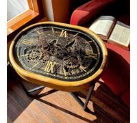 KIBONCY Table d'appoint d'horloge à Engrenages de Luxe Vintage, Petite Table Basse de Salon for Appartements compacts(A)