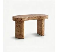 KIBONCY Table de Chevet Vintage du Milieu du siècle, Table de Chevet en placage de ronce Naturelle avec Grain tourbillonnant Unique, Armoire d'appoint de Luxe compacte(B)