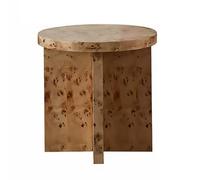 KIBONCY Table de Chevet Vintage du Milieu du siècle, Table de Chevet en placage de ronce Naturelle avec Grain tourbillonnant Unique, Armoire d'appoint de Luxe compacte(A)