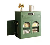 KIBONCY Table d'îlot de Cuisine rétro française avec chaises Pliables, Table de Salle à Manger Extensible avec Rangement intégré, îlot Central Peu encombrant for Les Petits espaces(Green)