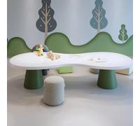 KIBONCY Tables et chaises for l'espace de Divertissement du Centre d'éveil des Enfants : Un Ensemble Table et chaises de Forme irrégulière, Peint à la Main.(Set 2)