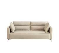 KIBONCY Tech Fabric Sofa 3 Seater, Cloud-Like Dual-Layer Cushion Couch, Low-Profile with Metal Legs, Upholstery for Modern Living Room(A,200cm)