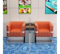 KIBONCY Thickened Cat Scratch Leather Ball-Watching Chair, Billiards Room Special Sofa, High-End Leisure Seating with Coffee Table(C)