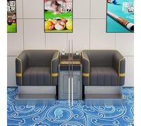 KIBONCY Thickened Cat Scratch Leather Ball-Watching Chair, Billiards Room Special Sofa, High-End Leisure Seating with Coffee Table(A)