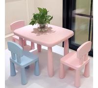 KIBONCY Thickened Desk and Chair Sets, New Chinese-Style Solid Wood Activity Area, Reading Area, Entertainment Area, Student Desks and Chairs Set(A4)