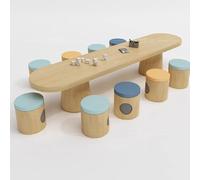 KIBONCY Thickened Desk and Chair Sets, Plastic Desks for Kindergarten, Training Center, Lobby, Waiting Area(A10)