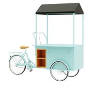 KIBONCY Tricycle Commercial Couvert De Toit avec Comptoir De Service, Chariot À Pédales À Trois Roues for Les Ventes D'aliments De Rue, La Vente Au Détail De Collations(Style2)