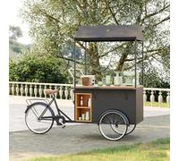 KIBONCY Tricycle Commercial Couvert De Toit avec Comptoir De Service, Chariot À Pédales À Trois Roues for Les Ventes D'aliments De Rue, La Vente Au Détail De Collations(Style9)