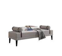 KIBONCY Upholstered Bed Bench with Leather Accents Contemporary End Seat for Bedroom, Living Room, Hallway - Sturdy Wood Legs, Plush Foam Padding(C,170x60x45cm)