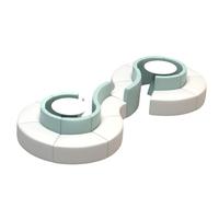 KIBONCY Upholstered Configurable Curve Accent Ottoman Seating Set Double Sided Sofa Back to,Scratch-Resistant Waterproof Leather for Hotel Lobby, Office(3)