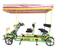 KIBONCY Vélo Touristique à Quatre Roues pour Plusieurs Personnes, vélo Double Parent-Enfant intégré, à pédales, pour Les Attractions touristiques.(G)