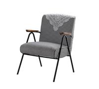 KIBONCY Vintage Corduroy Accent Chair with Metal Frame, Mid-Century Modern Armchair with Lace Back Comfy Reading for Living Room Bedroom(E)