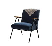 KIBONCY Vintage Corduroy Accent Chair with Metal Frame, Mid-Century Modern Armchair with Lace Back Comfy Reading for Living Room Bedroom(D)