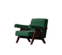 KIBONCY Vintage Wide Arm Upholstered Leather Accent Chair, Wooden Frame, Multi-Color Indoor Guest for Home Office, Hotel and Cafe Rest Area(A)