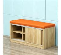 KIBONCY Wooden Entryway Shoe Storage Bench, Multi-Functional Upholstered Sofa Stool, for Hallway Mudroom Bedroom Space Saving Furniture(A,220 * 35 * 45cm)