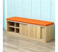 KIBONCY Wooden Entryway Shoe Storage Bench, Multi-Functional Upholstered Sofa Stool, for Hallway Mudroom Bedroom Space Saving Furniture(B,220 * 35 * 45cm)