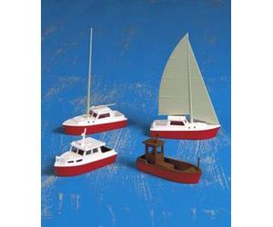 Kibri 1/87-ho : Set de 4 bateaux -