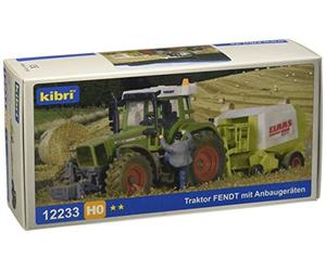 Kibri H0 CLAAS Set Tracteur FENDT avec éplucheur et râteau à Foin