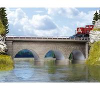 KIBRI Pont courbe R1 en maçonnerie en voie unique - échelle N 1/160 - KIBRI 3766