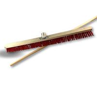 Kibros Balai cantonnier PVC Rouge 90 cm extérieur avec Manche Bois