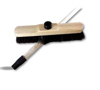 Kibros Balai ménage Droit Luxe Soie Grise 50 mm 40 cm Manche Bois