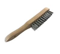 Kibros Brosse métallique main soudeur inox 4 rangs haute densité hêtre