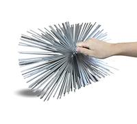 Kibros Hérisson acier plat 250×400 mm ramonage conduits non gainés M12 | Hérisson rect. 250×400 mm, acier plat, embout fileté M12×1,75 mm, ramonage conduits non gainés cheminée chaudière.