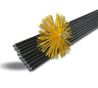 Kibros Kit ramonage classique conduits gainés hérisson synthétique Ø 250 mm | Hérisson rond synthétique Ø 250 mm, 9 cannes noires 1,40 m, ramonage conduits gainés cheminée chaudière poêle.