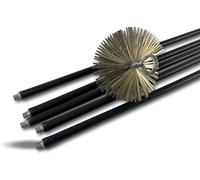 Kibros Kit ramonage classique non gainé hérisson acier Ø 125 mm 5 cannes | 5 cannes noires Ø 17 mm creuses 5×1,4 m, hérisson acier plat, cheminées conduits non gainés Ø 125 mm.