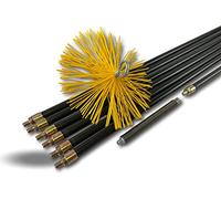 Kibros Kit ramonage hyper pro gainé hérisson synthétique Ø 250 mm | 7 cannes PPN pleines contre-vissantes Ø 20 mm 6×2 m+1×1,25 m, ressort de départ, gainé Ø 250 mm.